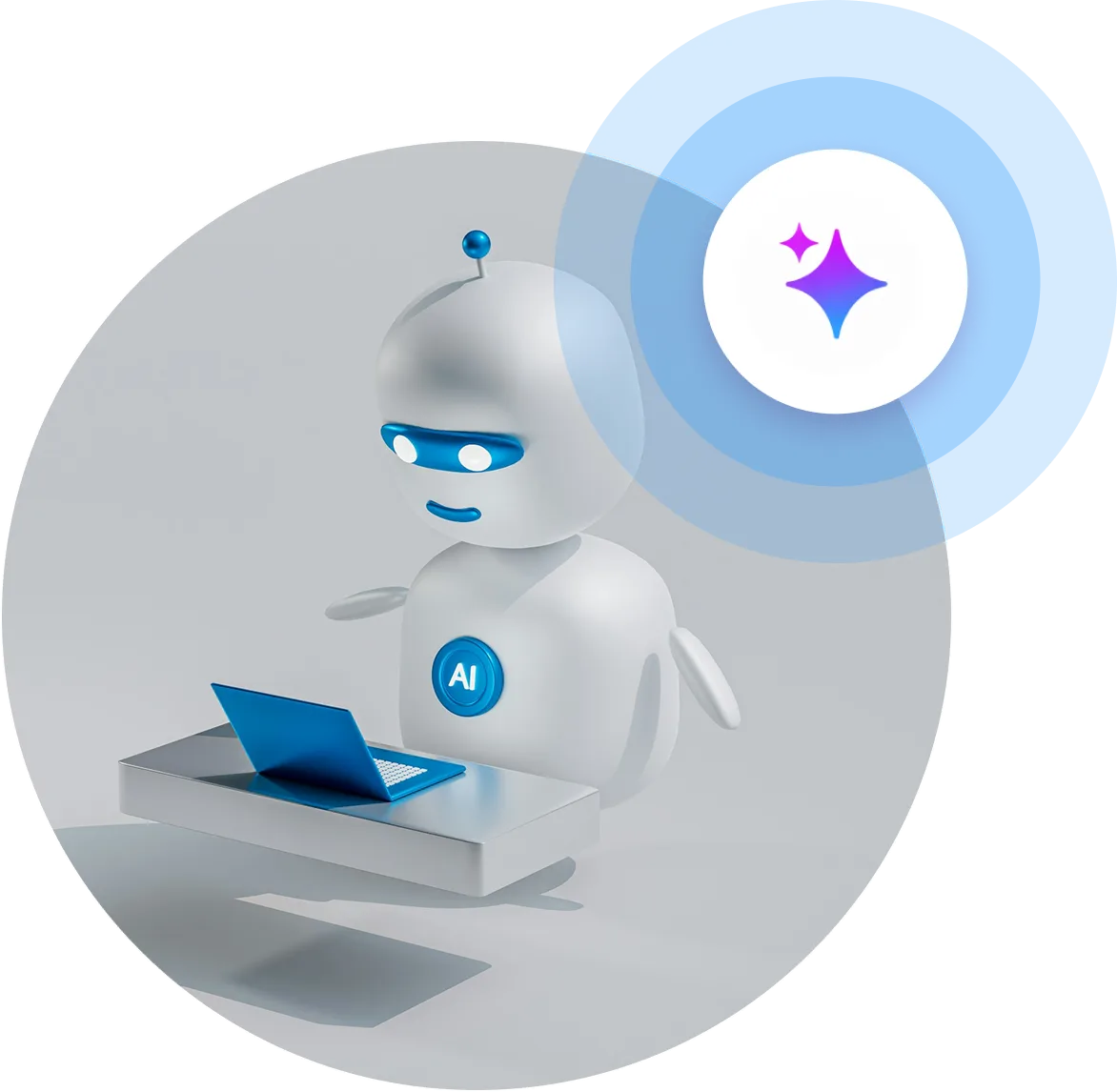 Robot with laptop